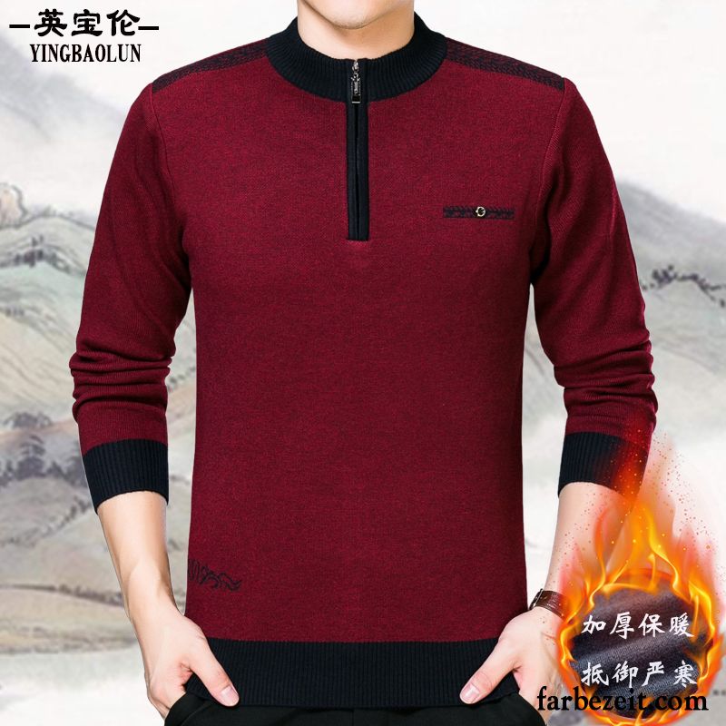 Herren Pullover Sale Winter Reißverschluss Verdickung Herbst Strickwaren Rein Rollkragen Wollpullover Verkaufen