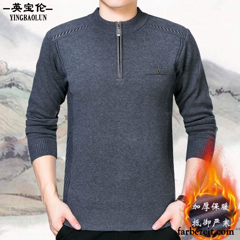 Herren Pullover Sale Winter Reißverschluss Verdickung Herbst Strickwaren Rein Rollkragen Wollpullover Verkaufen