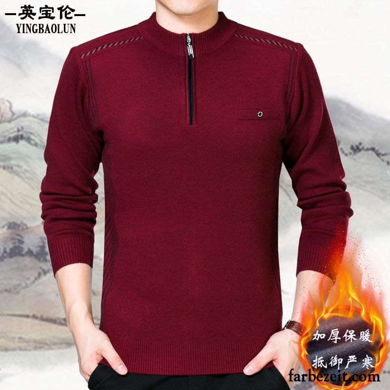 Herren Pullover Sale Winter Reißverschluss Verdickung Herbst Strickwaren Rein Rollkragen Wollpullover Verkaufen