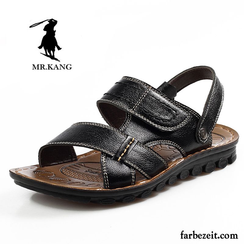 Herren Sandalen Elegant Leder Strand Sommer Sandalen Schuhe Echtleder Casual Neue Trend Original Billig