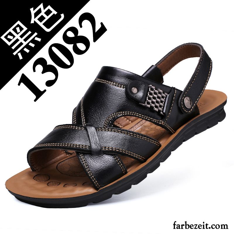 Herren Sandalen Modisch Casual Sandalen Trend Atmungsaktiv Leder Echtleder Rutschsicher Strand Schuhe Sommer Neue