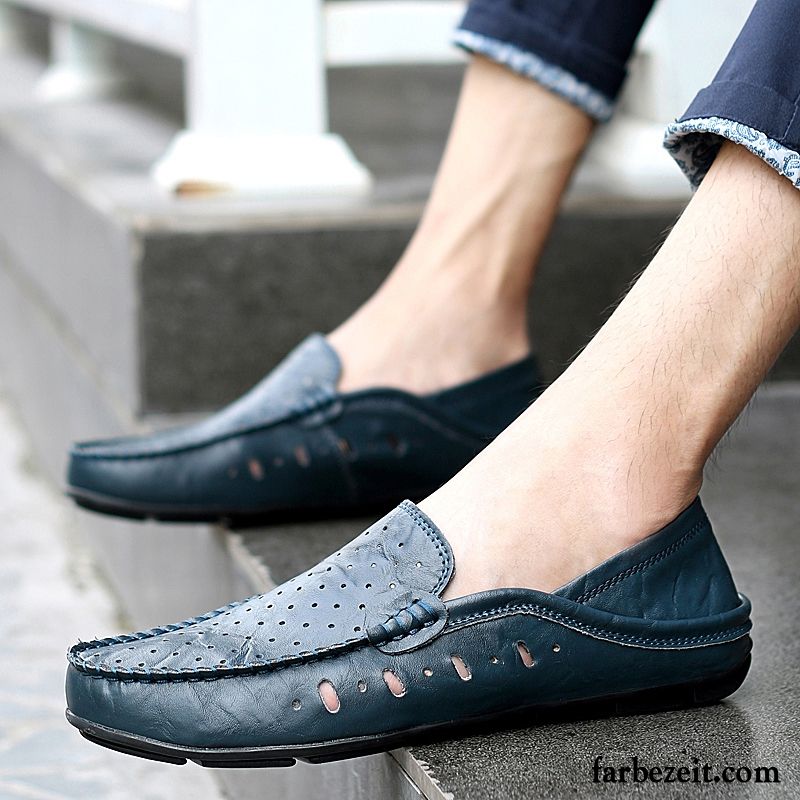 Herren Schnürschuhe Leder Faul Schuhe Herbst Echtleder Casual Slip-on Neue Rot Lederschue Trend Verkaufen