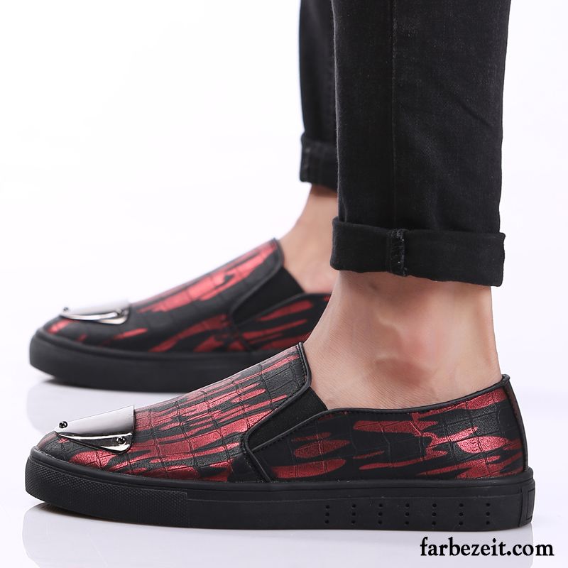 Herren Schuhe Weiß Halbschuhe Faul Slip-on Feder Trend England Casual Lederschue Kaufen