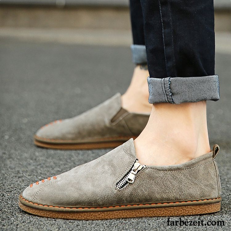 Herren Sommerschuhe Echtleder Trend Faul Schuhe Lederschue Jugend Feder Casual England Weiche Sohle Kaufen