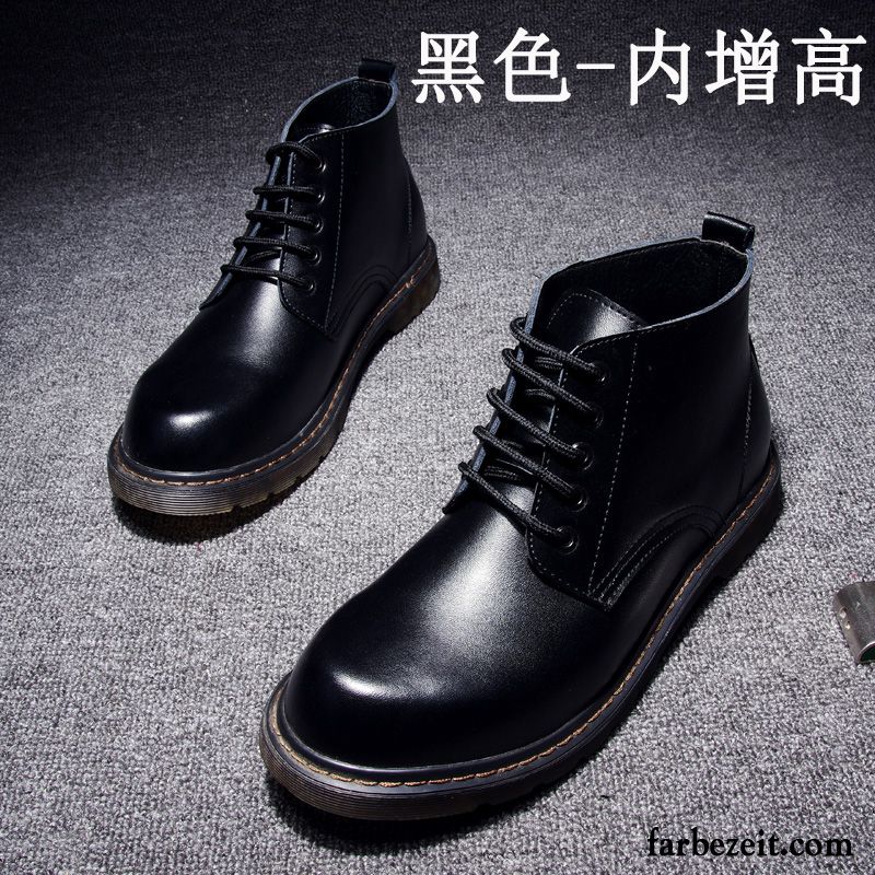 Herren Gefüttert Winter Cargo Schuhe Echtleder Erhöht Hohe England Retro Herbst Trend Martin Stiehlt Verkaufen