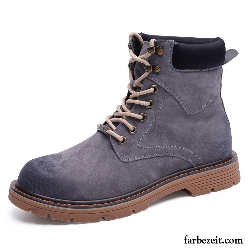 Herren Stiefeletten Blau Trend Martin Stiehlt Grau Stiefel Hohe Draussen Retro Sommer Arbeitsschuhe England