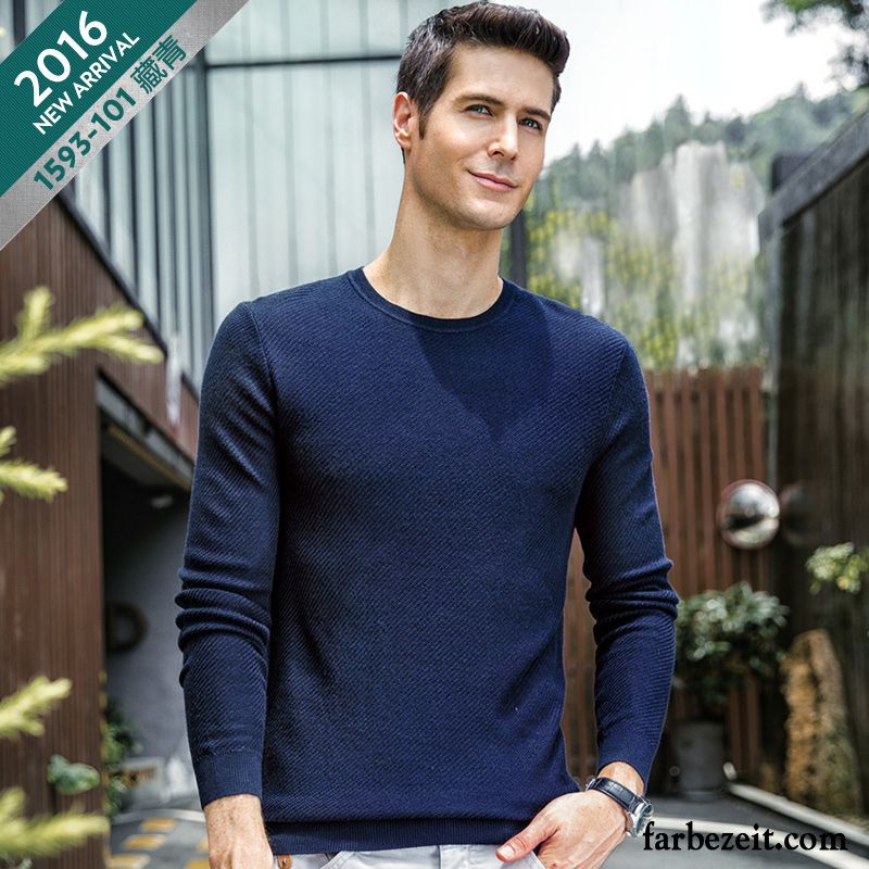 Herren Strick Cardigan Neue Pullover Rein Herbst Dünn Rundhals Wolf Kaufen