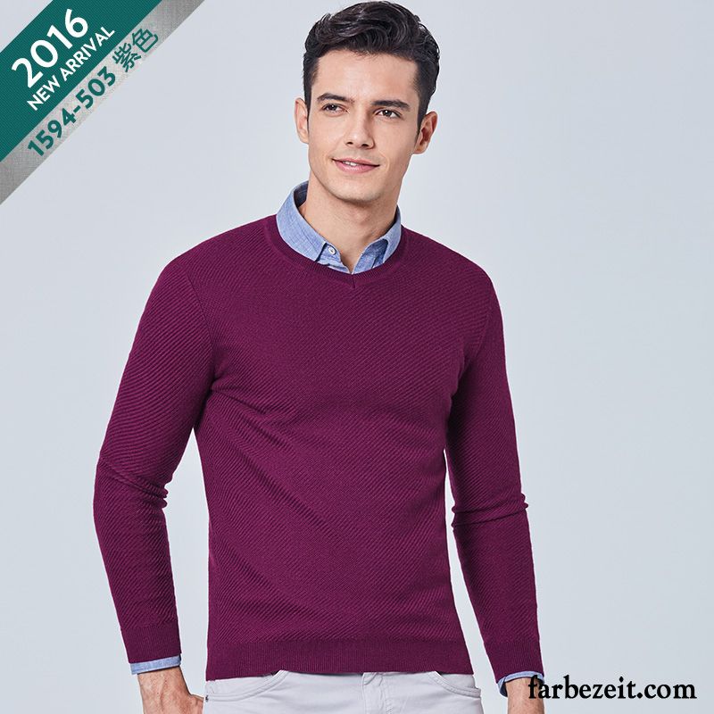 Herren Strick Cardigan Neue Pullover Rein Herbst Dünn Rundhals Wolf Kaufen