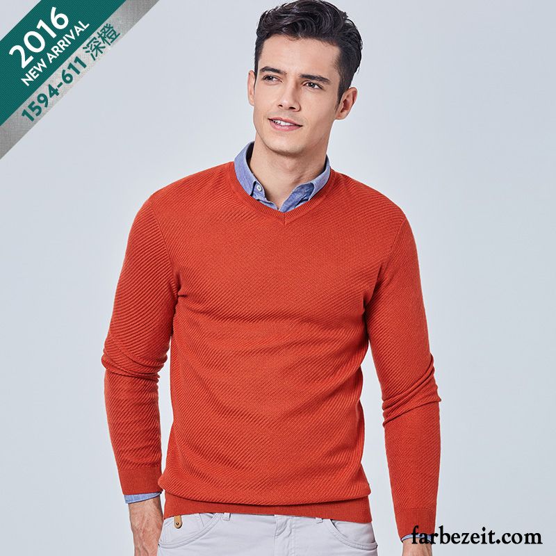 Herren Strick Cardigan Neue Pullover Rein Herbst Dünn Rundhals Wolf Kaufen