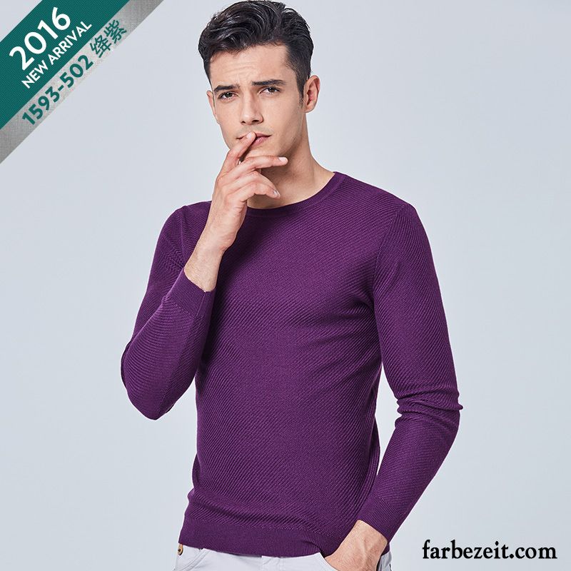 Herren Strick Cardigan Neue Pullover Rein Herbst Dünn Rundhals Wolf Kaufen