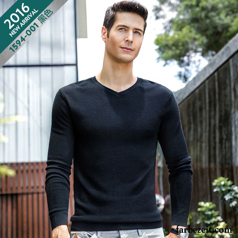 Herren Strick Cardigan Neue Pullover Rein Herbst Dünn Rundhals Wolf Kaufen