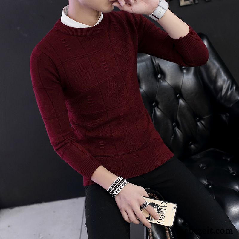 Herren Strick Cardigan Verdickung Pullover Trend Freizeit Rein Jugend Herbst V-ausschnitt Winter Strickwaren Günstig