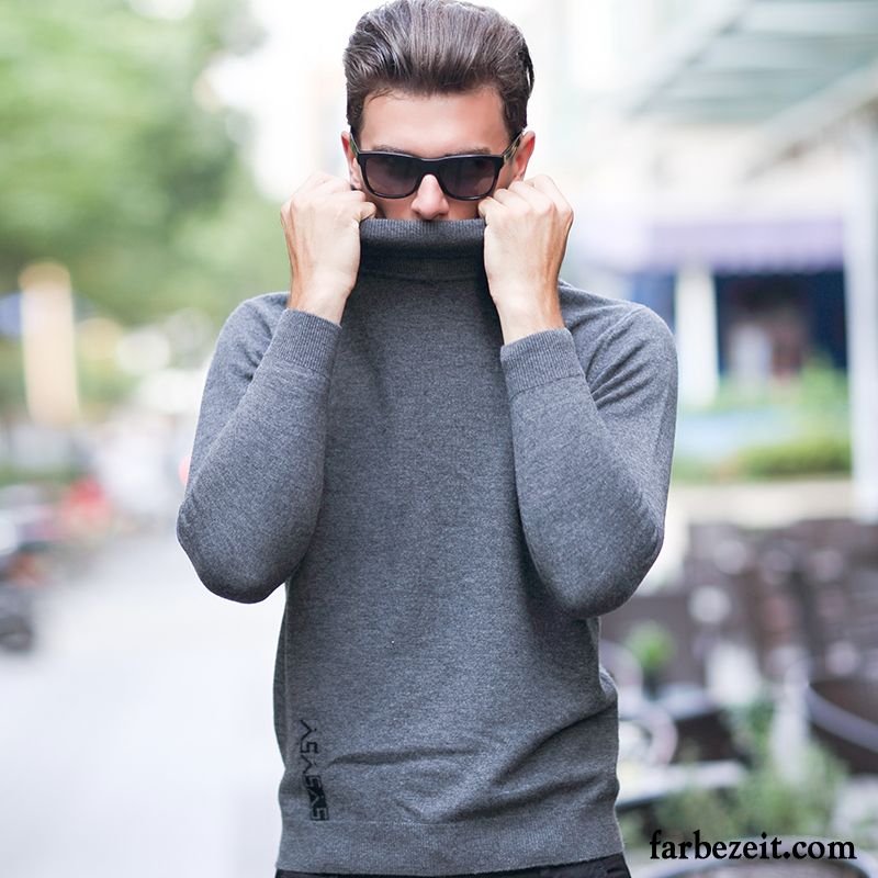 Herren Strickjacke Reißverschluss Stricken Schlank Wollpullover Rein Verdickung Warme Wolle Günstig