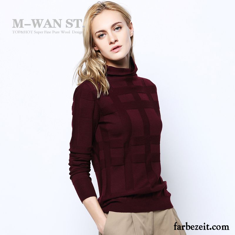 Pullover Damen Strickwaren Wollpullover Winter Wolle Herbst Fest