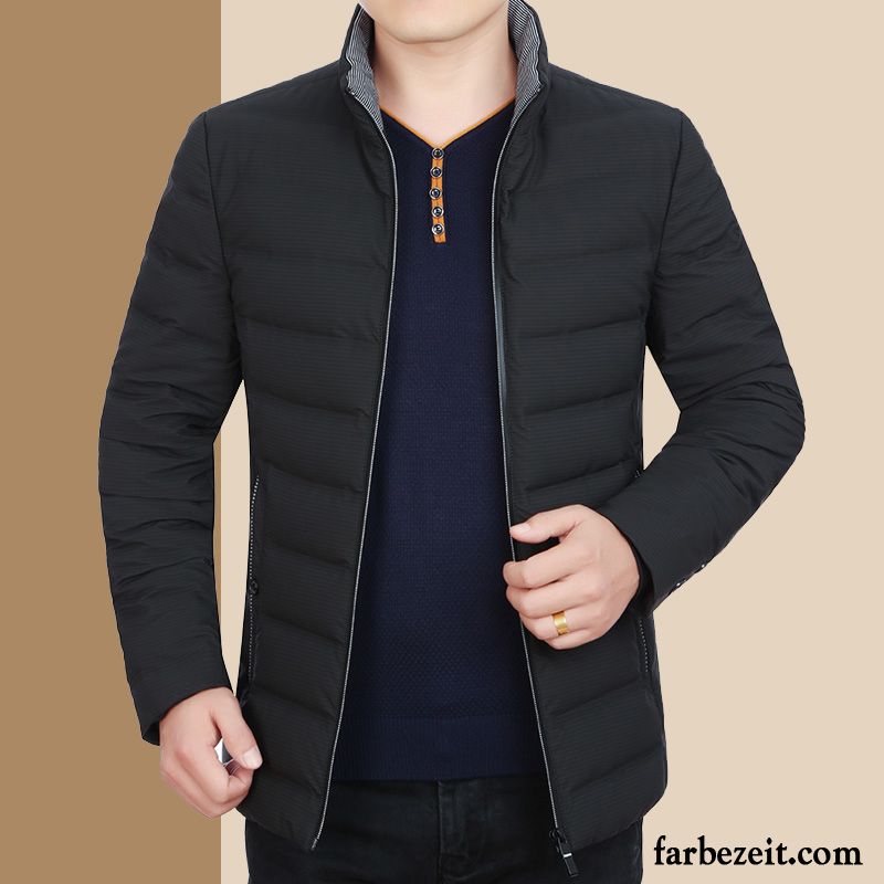 Herren Winterjacke Sale Kurzer Absatz Verdickung Licht Winter Schlank Neu Schwarz Überzieher Daunenjacke Jugend Freizeit Günstig