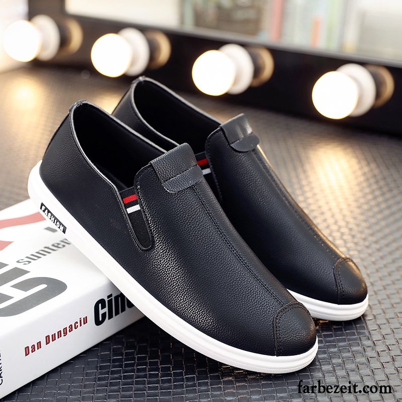 Herrenschuhe Klettverschluss Neue Feder Casual Herren Skaterschuhe England Faul Slip-on Trend