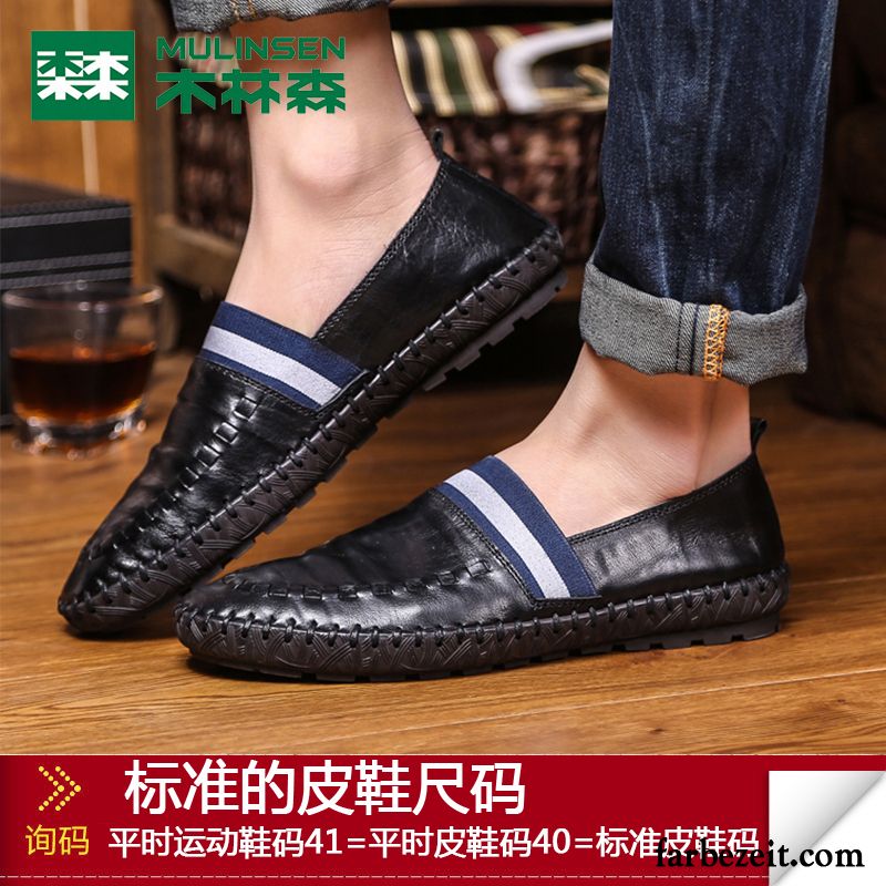 Herrenschuhe Leder Braun Lederschue Feder Herren Weiche Sohle Casual Faul Neue Schuhe Halbschuhe Echtleder Kaufen