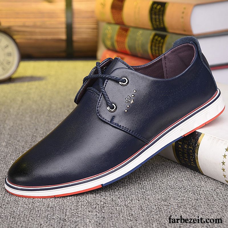 Herrenschuhe Jugend Schuhe Schüler Lederschue Atmungsaktiv Casual Schnürung England Trend Herren Feder Neue Allgleiches Verkaufen