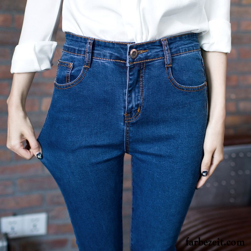 High Waist Hosen Damen Verdickung Dünn Jeans Elastisch Hohe Taille Hose Schwarz Winter Herbst Plus Samt Kaufen