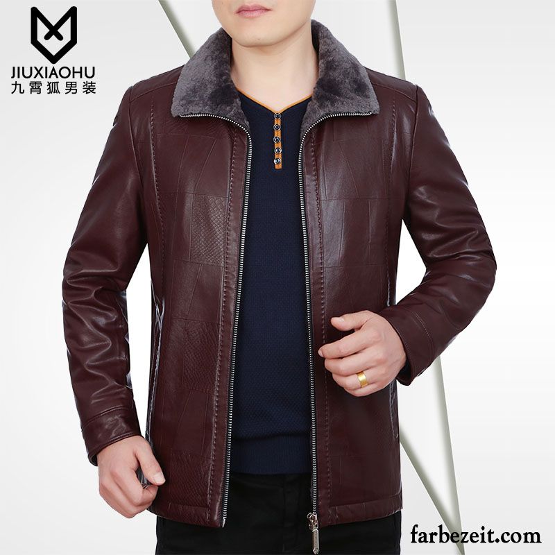 Hochzeitslederjacke Herren Slim Fit Jacke Verdickung Plus Samt Freizeit Winter Lederjacke Überzieher Neu Schlank Billig