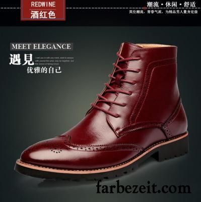 Hohe Lederstiefel Herren Hohe Spitze England Kurze Feder Martin Stiehlt Schuhe Trend Herbst