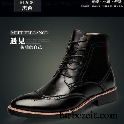 Hohe Lederstiefel Herren Hohe Spitze England Kurze Feder Martin Stiehlt Schuhe Trend Herbst