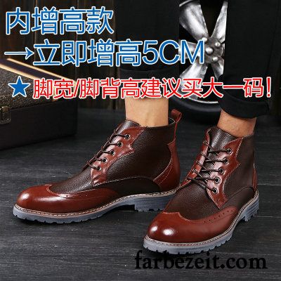 Hohe Lederstiefel Herren Schuhe Hohe Kurze Retro Feder England Martin Stiehlt Lederschue Erhöht Verkaufen