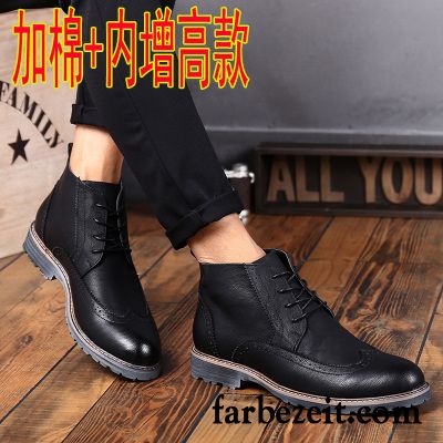 Hohe Lederstiefel Herren Schuhe Hohe Kurze Retro Feder England Martin Stiehlt Lederschue Erhöht Verkaufen