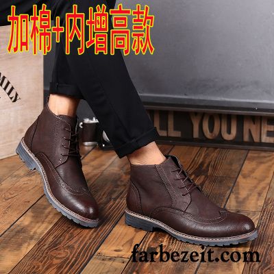 Hohe Lederstiefel Herren Schuhe Hohe Kurze Retro Feder England Martin Stiehlt Lederschue Erhöht Verkaufen