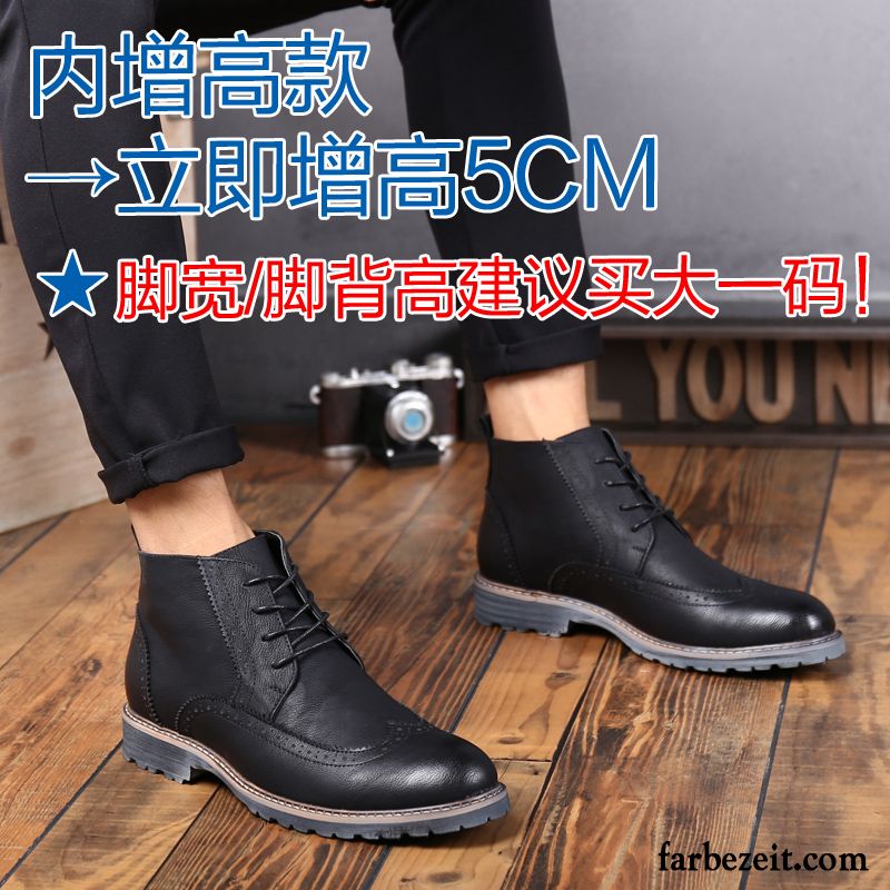 Hohe Lederstiefel Herren Schuhe Hohe Kurze Retro Feder England Martin Stiehlt Lederschue Erhöht Verkaufen