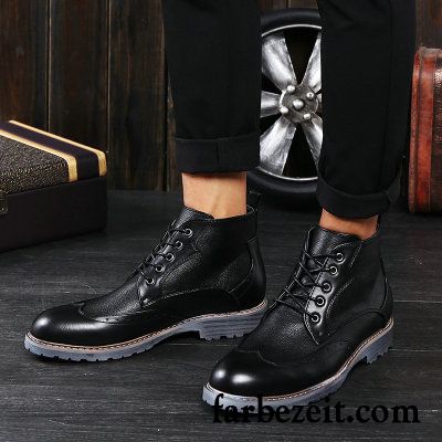 Hohe Lederstiefel Herren Schuhe Hohe Kurze Retro Feder England Martin Stiehlt Lederschue Erhöht Verkaufen