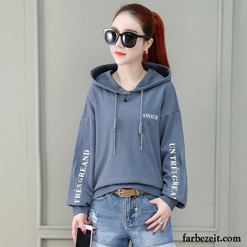 Hoodie Damen Allgleiches Feder Hoodies Persönlichkeit Herbst Überzieher Grün