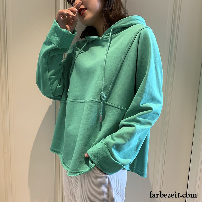 Hoodie Damen Feder Hoodies Überzieher Mantel Lose Trend Weiß