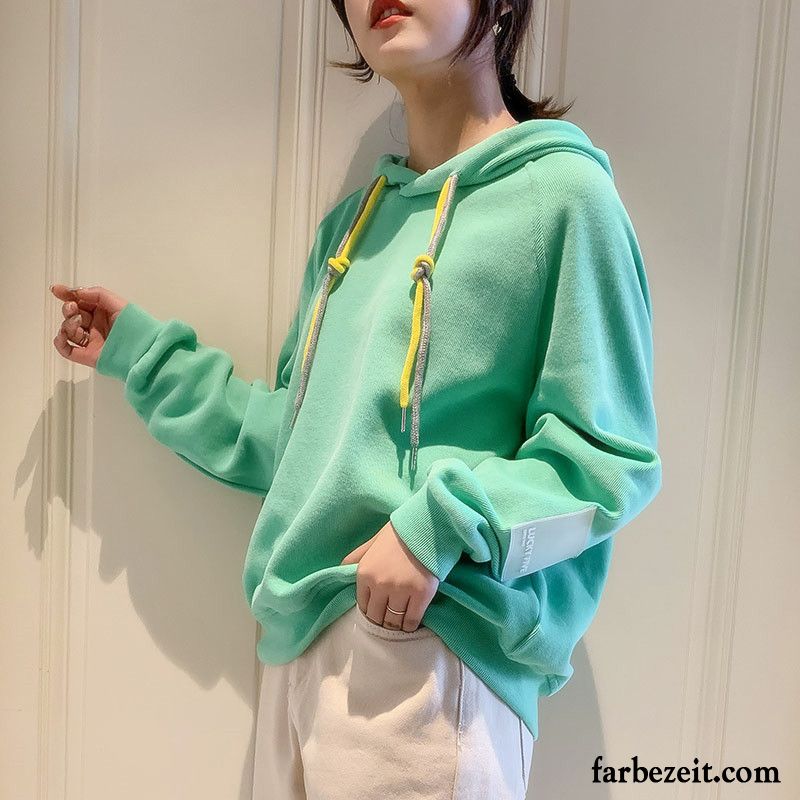 Hoodie Damen Feder Hoodies Überzieher Mantel Lose Trend Weiß