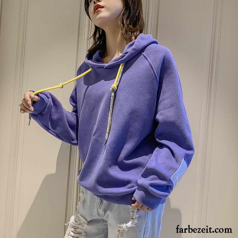 Hoodie Damen Feder Hoodies Überzieher Mantel Lose Trend Weiß