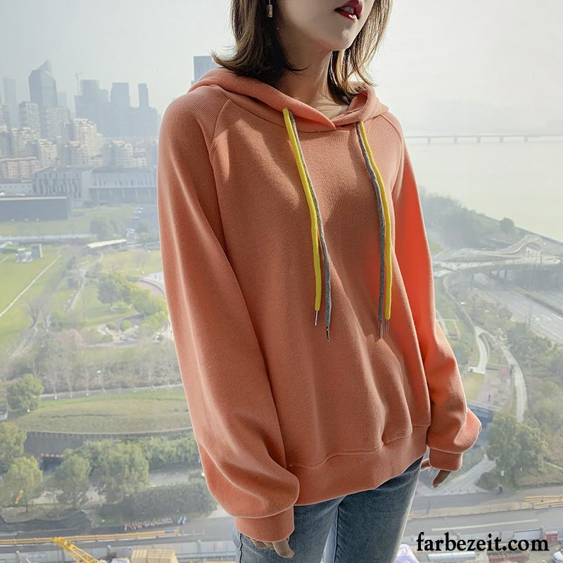 Hoodie Damen Feder Hoodies Überzieher Mantel Lose Trend Weiß