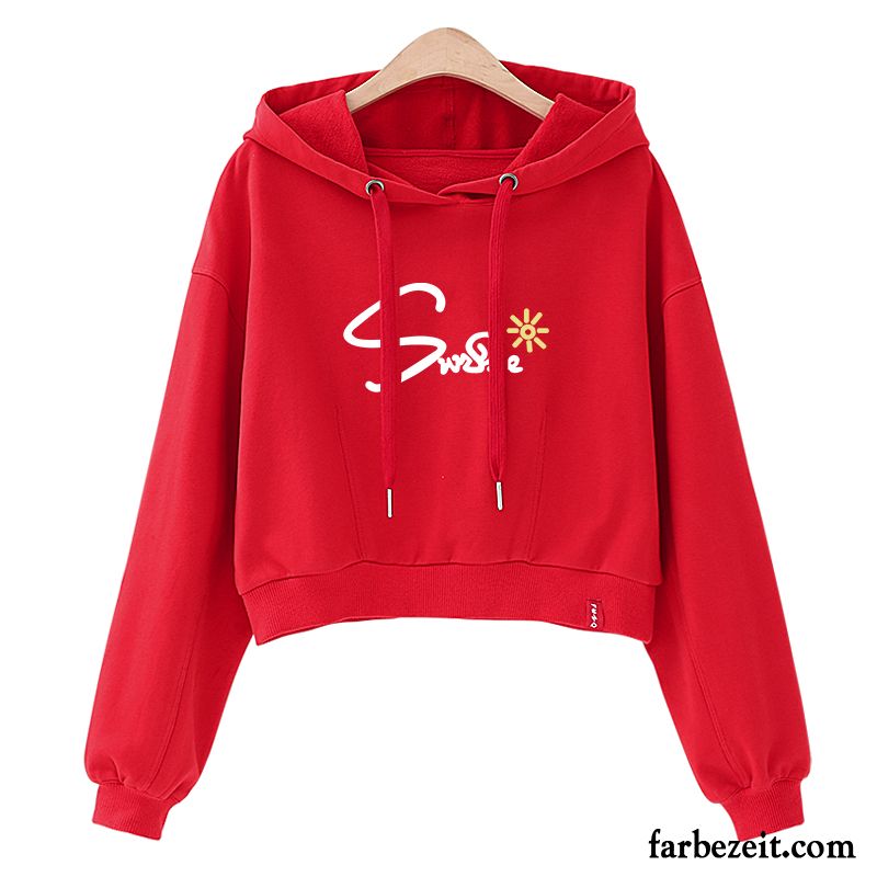 Hoodie Damen Herbst Mit Kapuze Schüler Ultra Überzieher Hoodies Rot