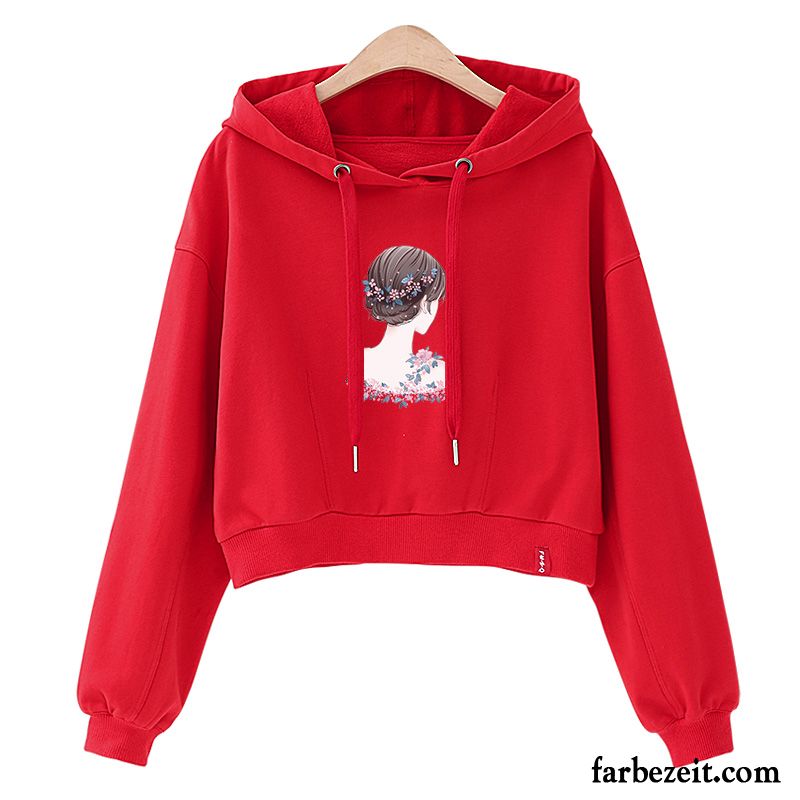 Hoodie Damen Herbst Mit Kapuze Schüler Ultra Überzieher Hoodies Rot