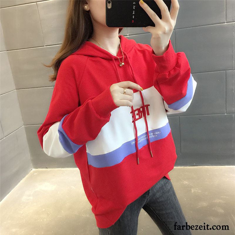 Hoodie Damen Hoodies Lose Dünn Neu Mantel Herbst Weiß