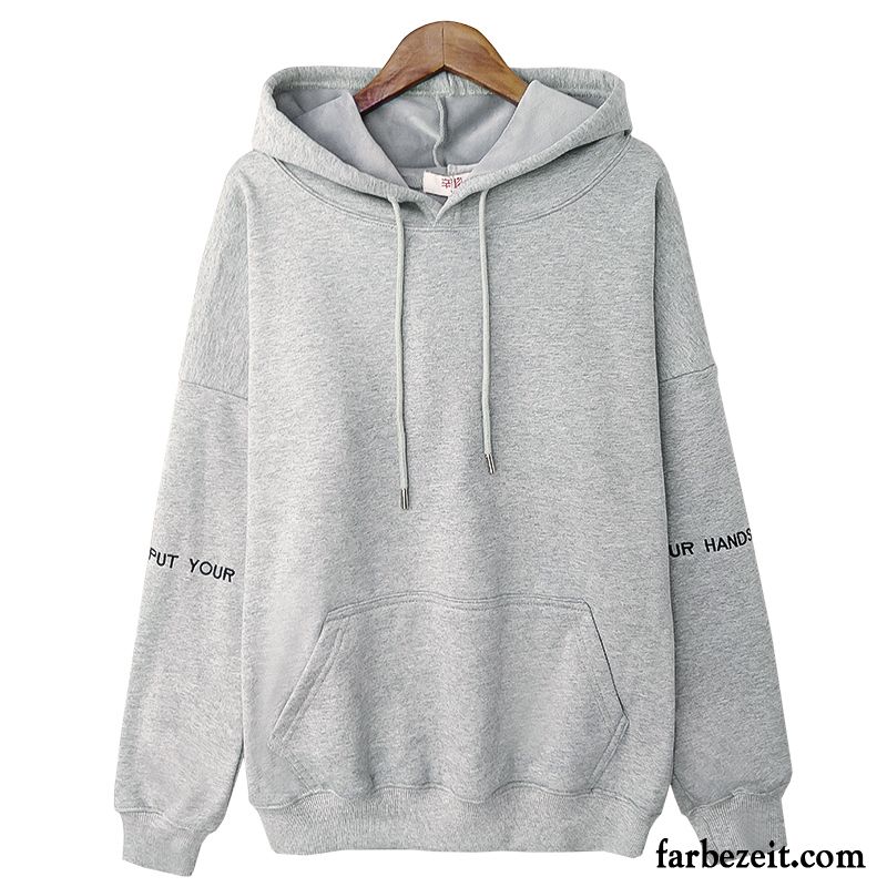 Hoodie Damen Hoodies Lose Verdickung Dünn Mit Kapuze Plus Samt Schwarz