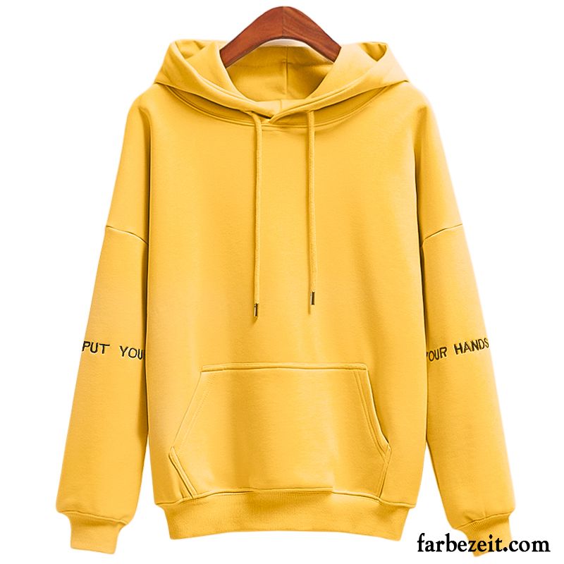 Hoodie Damen Hoodies Lose Verdickung Dünn Mit Kapuze Plus Samt Schwarz