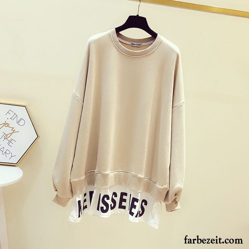 Hoodie Damen Hoodies Mantel Langer Abschnitt Ultra Lose Mode Gelb