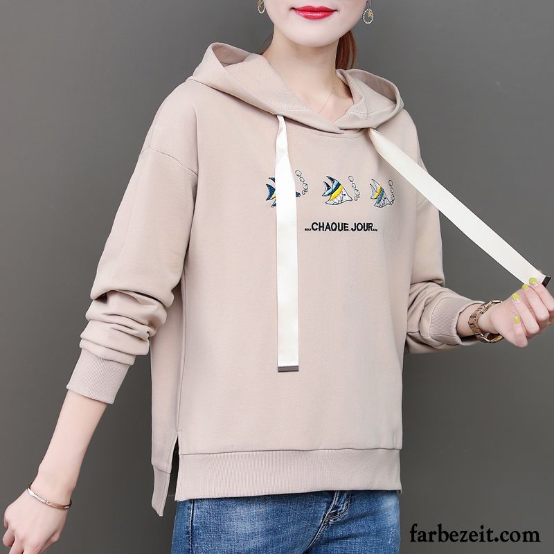 Hoodie Damen Hoodies Mit Kapuze Groß Allgleiches Trend Lose Blau