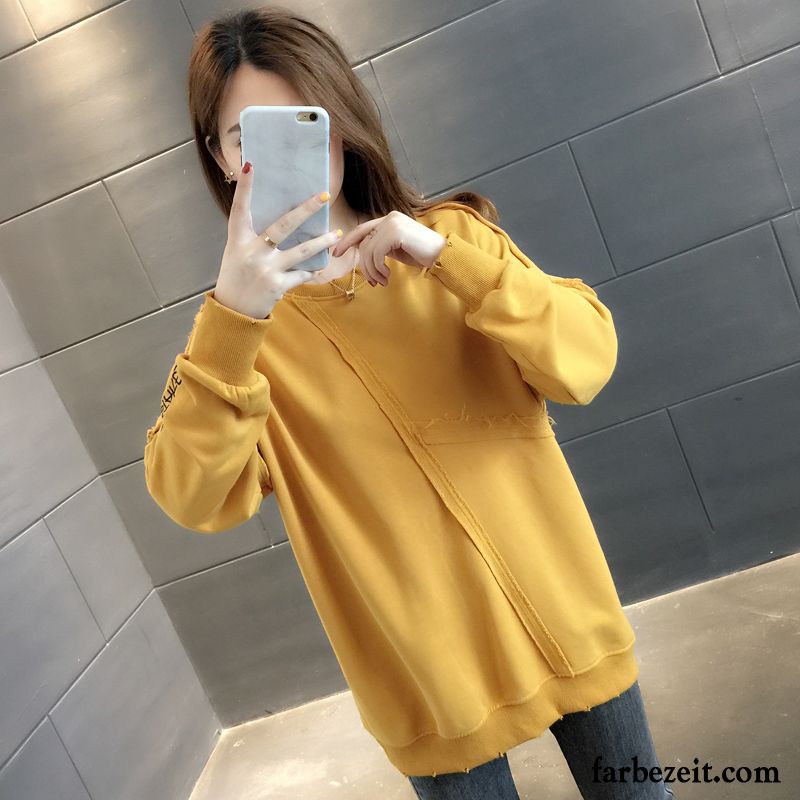 Hoodie Damen Mantel Trend Dünn Überzieher Feder Neu Gelb