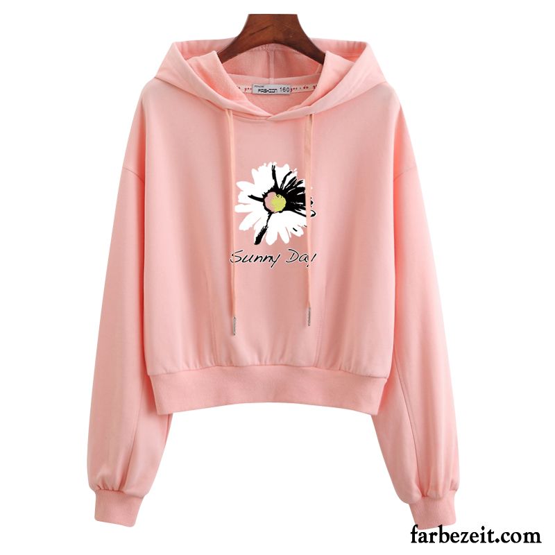 Hoodie Damen Mit Kapuze Feder Hoodies Kurzer Absatz Neu Schüler Rosa