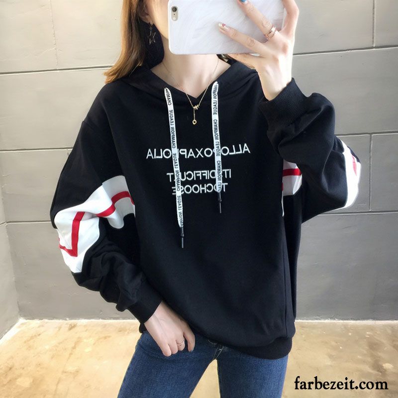 Hoodie Damen Überzieher Trend Lose Herbst Schüler Allgleiches Rot