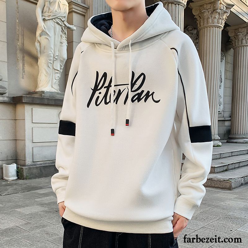 Hoodie Herren Feder Trend Herbst Mantel Lange Ärmel Mit Kapuze Schwarz