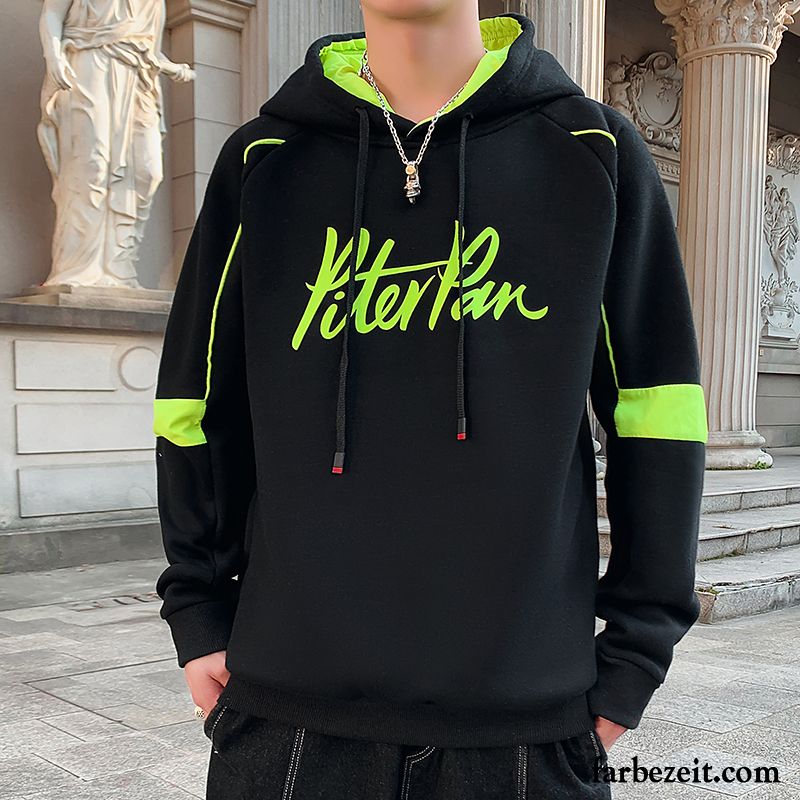 Hoodie Herren Feder Trend Herbst Mantel Lange Ärmel Mit Kapuze Schwarz