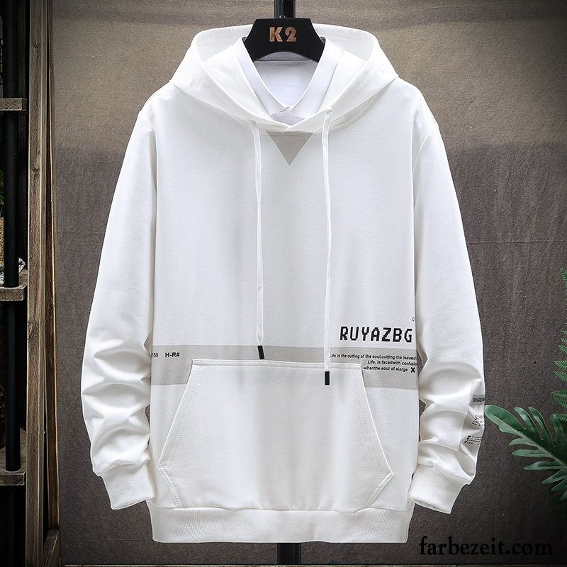 Hoodie Herren Hoodies Feder Überzieher Lose Neu Schüler Weiß