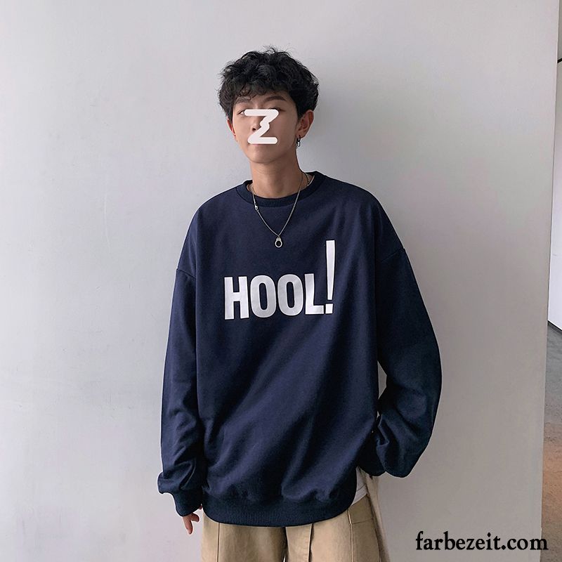 Hoodie Herren Hoodies Lange Ärmel Trend Lose Pullovers Allgleiches Gelb Rot